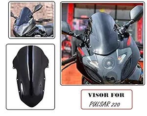 J T AUTO DB Windshield for Pulsar 220 (Black)