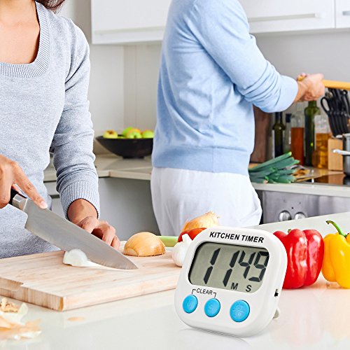 Küchen Timer ,Topist Digitale Küchenuhr/ Elektronischer Timer/Küchentimer/Kochentimer/,Digital Timer mit Großem Bildschirm und Magnet für die Küche zum Kochen, Backen, Spiele, Sport und Büro - 2