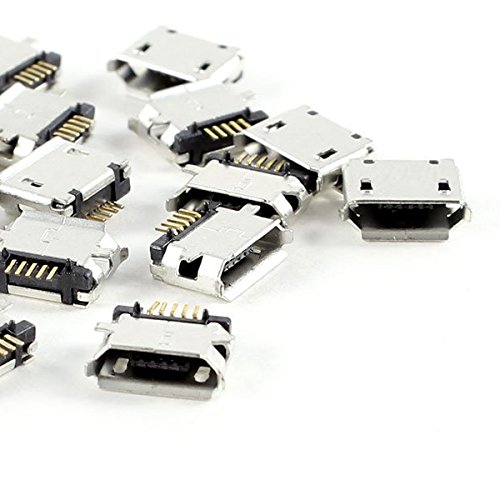 TOOGOO (R) 20 Stueck Micro-USB Typ B Buchse 180¡ãC 5-Pin SMD SMT Loeten Verbinder - 2