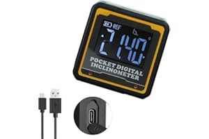 AIWORTH Mini Digitaler Winkelmesser Neigungsmesser - Taschen Digitaler Wasserwaage Neigungsmesser mit Hintergrundbeleuchtung LCD - Wiederaufladbarer Winkelmesser Winkelsucher für Holzbearbeitung Schreiner Bau