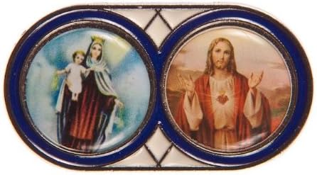 Our Lady of Mount Carmel Picture. Sacred Heart of Jesus Picture. Magnetic Car Plaque.