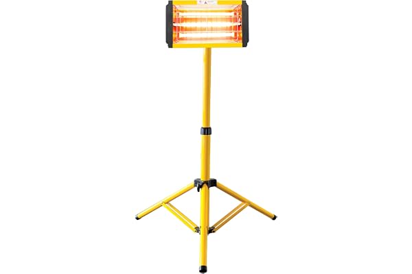 DATOUBOSS 1 000 W lacktorkare infraröd lackhärdning torktumlare strålkastare 230 V kort vågor-infraröd lampa med stativ timer 0–90 min, bakyta 350 x 200 mm