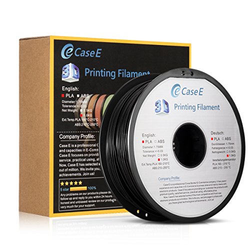 Case E PLA 1Kg 3D Filament for Printer and Pens, 1.75mm Diameter, Dimensional Accuracy +/- 0.03 mm，Multiple Colour for Choose