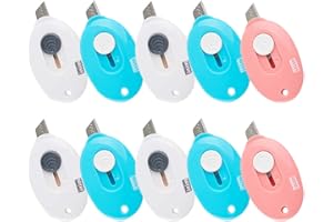 LZYMSZ - Mini taglierino a scomparsa per coltelli e lettere, confezione da 10 pezzi, colore casuale