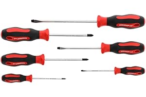 GEDORE red Zestaw wkrętaków 6-częściowy, zestaw wkrętaków szczelinowych/krzyżowych, 2-komponentowy uchwyt, narzędzie, R38002006