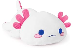 shownicer Peluche Axolotl, Kawaii Axolotl Giocattolo Morbido, Animali di Peluche, Bambola di Peluche Cuscino, Regalo per Bambini Ragazza 3+ Anni (Bianco, 33cm)