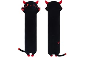 Yeqivo Cuddly Toy Kawaii Cats Plush Cushion Stuffed Toys Long Pink Cats Plush Cushion Cute Cat Plush Animal Body Cushion Children Plush Toy (Monster Cat, 90 cm)