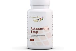 Vita World Astaxanthin 8mg 60 Vegetarian Capsules Production Haematococcus pluvialis Made in Germany