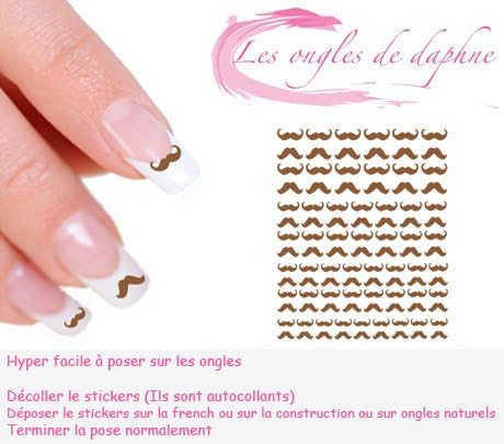 102 Self Adhesive Moustache Nail Art Stickers Chocolate Nail Art Manicure Application