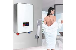 WSIKGHU Calentador de agua eléctrico sin depósito, 6500 W, calentador de agua caliente, calentador de agua, instantáneo, digital, sin tanque, ducha, agua caliente, 220 V, 55 ℃