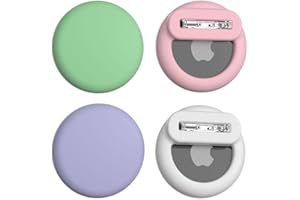 Alsukeay 4 Pack Holder for AirTag Kids Hidden Silicone Case Cover with Safety Pins for Children Elderly Pets Backpack Luggage (4 Colors) (White/Green/Pink/Purple)