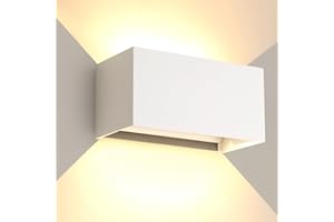 FUPE 25W LED Applique da Esterno/Interno Lampada da Esterno a Parete IP65 Impermeabile Moderno Alluminio Bianco 3000K Bianco Caldo Applique per Esterni Luce da Parete Angolo di Luce Regolabile