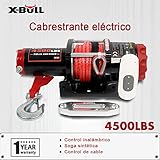 cabrestante electrico portatil 4x4 Resistente a la corrosión X-BULL 12V Cuerda Sintético Cabestrantes Eléctricos 4500LBS/2041KG Winch 10meter Wireless ATV 4WD