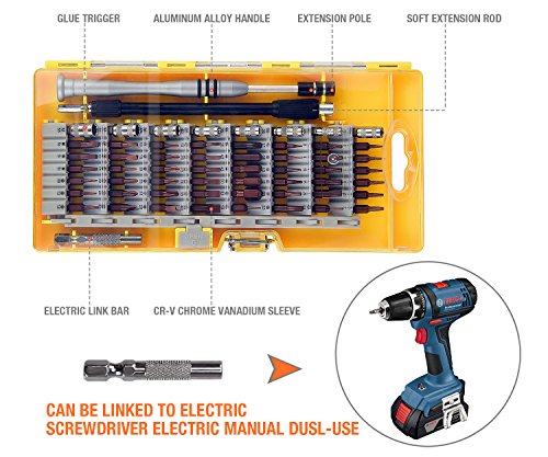 60 in1 Schraubendreher-Bits Set, gentan Präzisions-Schraubendreher-Set mit 56 Bit magnetischer Schraubenzieher Kit, Computer Repair Tool Kit, für iPhone, Tablet Macbook, Xbox, Handy, PC, Game Konsole - 5