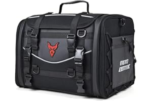 MIGHTYDUTY Motorcycle Tail Bag Expandable 45L~60L Waterproof Motorcycle Saddle Bags Large Capacity Multifunctional Storage Seat Bag for Riding Travel Motorbike Bag