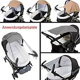 Sonnensegel / Sonnenverdeck (UV-Schutz 50+) für Buggy / Kinderwagen (PEAR-Polyester) im angesagten MELANGE-Design - 5