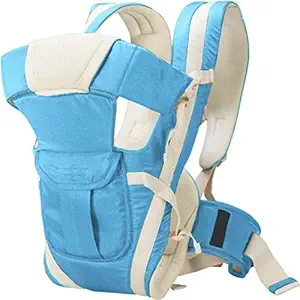 Ineffable Baby Carrier Bag Kangaroo Design Sling 4 in 1 Ergonomic Style With Adjustable Shoulder Strap & Hip support Basket for Front Back Use for Mother Child Infant toddlers Travel - 0-2 year Sky Blue