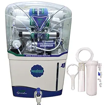 Dk Aquafresh 12 Liters 7 Stage RO+UV+Uf+MINERAL CARTRIDGE+ TDS Control+Sediment+Carbon Filter With 100 GPD High TDS Membrane with 100 GPD high pressure water pump