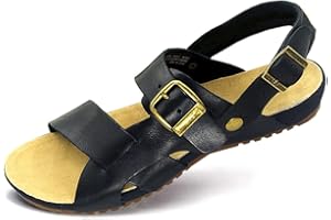 Harssidanzar Sandalias de cuero para hombre con correa ajustable GM205EU