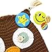 KF Baby Animal Beanie Hat, with Ear Flaps and Braids, Owl, Brown + FREE Gift of 4 Pinback Buttons
