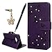 Price comparison product image MOTIKO Samsung Galaxy S10e Case Bling Flip Wallet Cover Shockproof PU Leather Case Glitter Sparkly Diamonds Butterfly Card Holder Stand with Dust Plug & Stylus for Galaxy S10e 5.8" - Purple