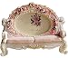 Gift Garden Photo Frames in Sofa Shaped - Rose Pattern Polyresin Carving Craft Frame, Pink 5x3.5inch
