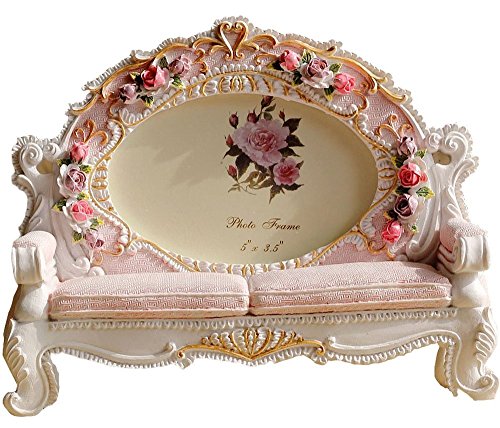 Giftgarden 9x13 Bilderrahmen in Sofasform rosa weiß Dekorahmen Geschenke Freunde