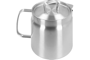 DPOFIRS Freidora de Aceite de Gran Capacidad de Acero Inoxidable, Olla con Filtro de Aceite, Olla con Colador, Separador de Residuos, Mango Ergonómico, Botella de Separación de Aceite de