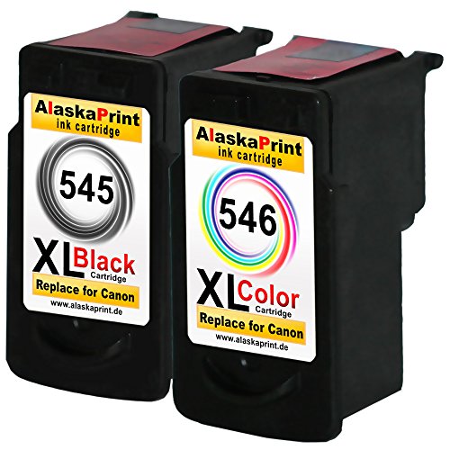 2er Set Drucker Tinten Patronen Kompatibel für Canon 1x PG-545 XL + 1x CL-546 XL IP 2850 MG 2550 MG 2500 Series MG 2450 MG 2400 Series MG 2950 MG 2455 MG 2555 IP 2800 Series MG 2900 Series - 2