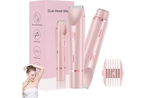 Mineup Rasoio Elettrico Donna, 2 in 1 Rasoio Intimo Ed Elettrico Per Donne, Rasoio Elettrico Da Donna, Ricaricabile Epilatore Elettrico Donna, Depilatore Corpo Per Corpo Ascelle Bikini