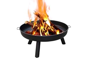 TolleTour Ø 82 cm Feuerschale, Feuerschalen Gusseisen Metallschale mit Griffen und Abnehmbare Beine, Feuerstelle für den Garten , Feuerkorb und Feuertonne