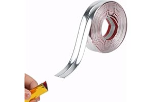 JEWELTH Flexible Bright Silver Peel & Stick Wall Corner Guard, 6M/20FT Self-Adhesive Edge Protector for Windows, Tables & Corners (4CM)