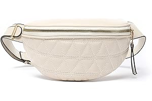 ANPTER Riñoneras de Moda Cintura Mujer Impermeable Fanny Bag Waist Pack Ajustable Bolsa de Cinturón Cuero PU para Viaje Trabajo Fiesta (Beige)