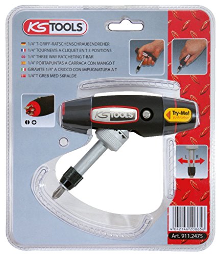 KS Tools 1/4 Zoll T-Griff Ratschen-Bit-Schraubendreher, 7-teilig, 911.2475 - 6