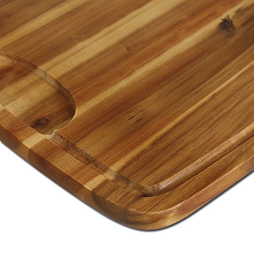Tranchierbrett – Küchenbrett – Schneidbrett – Schneidebrett Akazienholz mit Größenauswahl (50x36cm) - 2