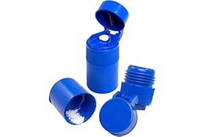 EZY DOSE 3 Compartment Pill Crusher, Cutter and Grinder, Daily Usage, Safely Cut Pills, Vitamins, Tablets, Accurate and Easy Cutting, Stainless Steel Blade, Removable Drinking Cup, Blue, BPA Free