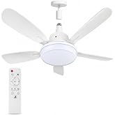 WRMING Ceiling Fan with Light and Remote Control, E27 | 62 cm Silent Fan Lamp 25 dB, Light 3000/4000/6000K, 3 Speeds, Timer,