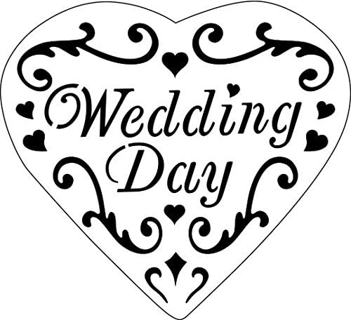 The Stencil House "Wedding Day Heart" Cookie Cutter and Stencil Set, Off-White/Silver, 2-Piece