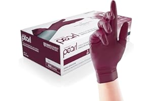 UNIGLOVES Burgundy Pearl Nitril-Untersuchungshandschuhe - vielseitig einsetzbar, puderfreie und latexfreie Einweghandschuhe - Box mit 100 Handschuhen, Burgunderrot, Klein (GP0122)