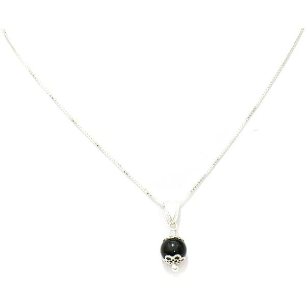 Collana Su Coccu In Argento 800 Con Onice - Portafortuna Sardo In Filigrana, Ciondolo Amuleto Contro Il Malocchio, Catena 45 Cm - 2