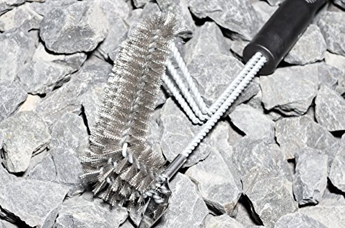 -kamiko- Die optimierte 4-in-1 Premium Edelstahl-Grillbürste mit integriertem Reinigungsschaber, langem Griff und besonders robusten Borsten. Perfekt für ein professionelles Reinigungsergebnis in kürzester Zeit. (44cm, Schwarz) - 6