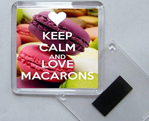 Keep Calm and Love Macaroons - Square Acrylic Fridge Magnet