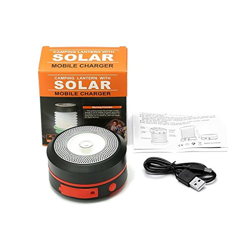 SOLMORE LED Campinglampe Solar Campingleuchte Camping Zelt Laterne Mini LED Notfallleuchte Tragbar Zusammenklappbar Taschenlampe 3 Helligkeiten SOS und Power Speicher mit USB Aussenleuchte für Camping Outdoor Wandern Angeln Abenteuer - 8