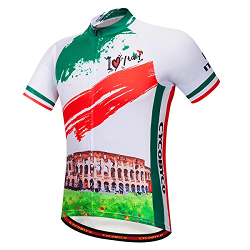 cycobyco, Maglia da Ciclismo da Uomo, a Maniche Corte, Riflettente, Leggera, Traspirante, ad Asciugatura Rapida - Cy606S - 3XL