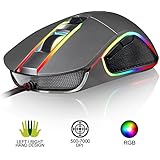 KLIM AIM Chroma RGB Gaming Mouse - NEW - PRECISE - Wired USB - Adjustable 500 to 7000 DPI - Programmable Buttons - Comfortable for all hand sizes - Ambidextrous Excellent grip Gamer Gaming