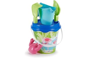 Jouets Ecoiffier - 680 - Seau garni décor Flamant rose 17 cm - Jeu de plage pour enfants - Dès 18 mois - Fabriqué en France