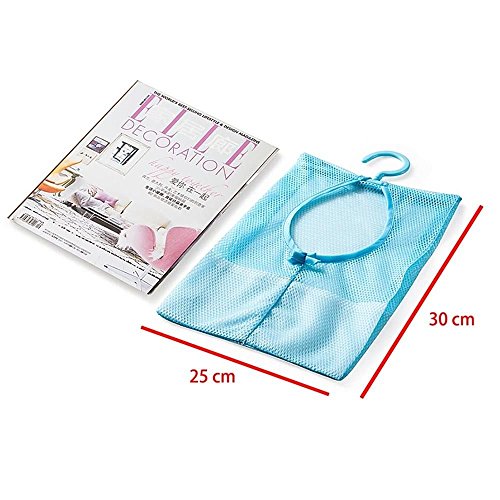 Mesh-hängender Speicher-Beutel-Raum-Retter Organizer mit Haken Küche Bad -Blau - 8