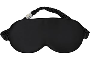 YUNCHI Sleep Mask,Silk Eye Mask for Sleeping Women/Men/Girls,19 Momme Both Sides 100% Pure Mulberry Silk Blackout Anti-Allergy Blindfold with Elastic Strap for Night,Travel,Nap,Meditation (Black)