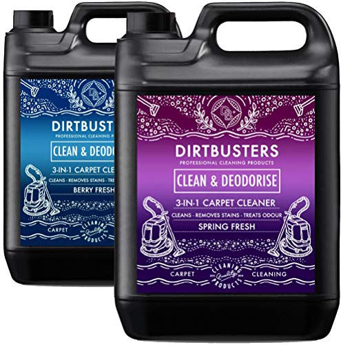 Dirtbusters et propre Désodoriser Berry fraîche et Spring Fresh 3 en 1 concentré 2 x 5 litres professionnel pour tapis