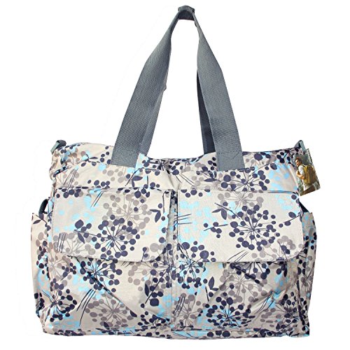Bebamour Original Floral Designer Diaper Tote Bags Nappy Changing Bag (Dandelion)